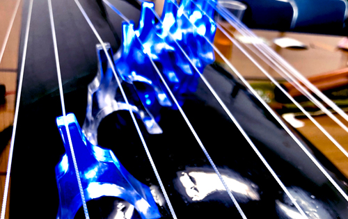ほうがくのわ 和楽器音楽クリエイターズ・ミーティング 黒塗りの箏と透明LED琴柱